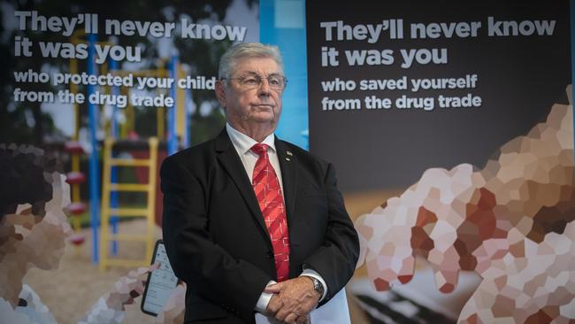 Crime Stoppers Tasmania Chair, David Daniels announced the launch of the ‘They’ll Never Know it Was You’ campaign. Picture: Chris Kidd