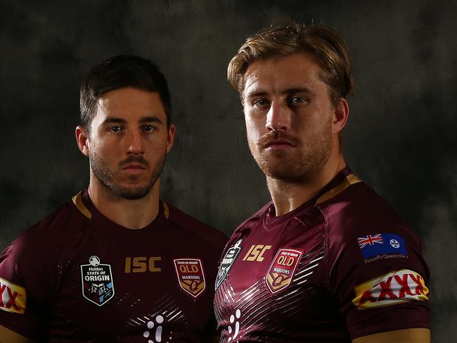 Ben Hunt and Cameron Munster join the camp for the Queensland Origin Team at Rydges, Southbank. Pics Adam Head