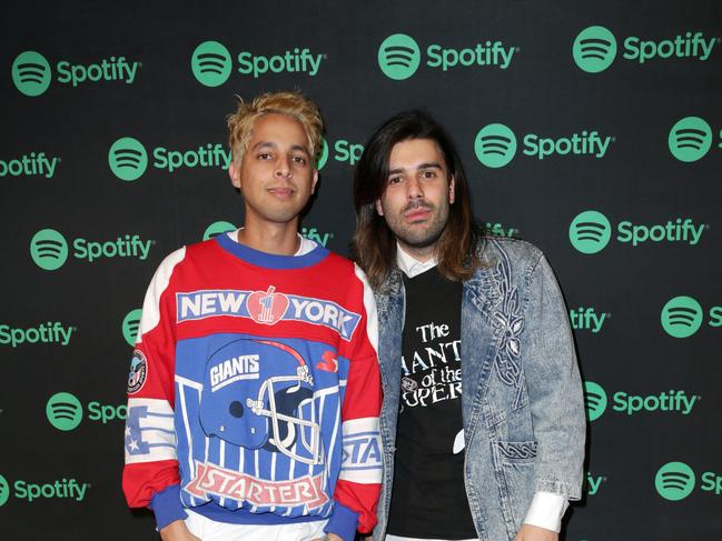 Jesse Porsches and Tigerilla at the Spotify Turns 5 VIP Party held at the Enmore Theatre in Sydney. Picture: Christian Gilles