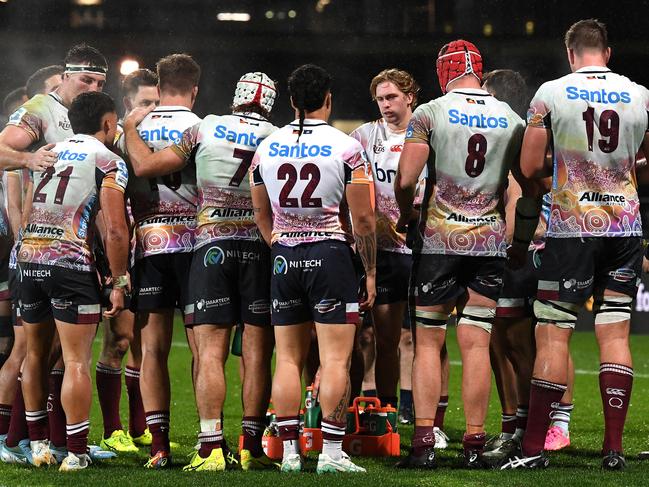 The Queensland Reds have been again knocked out in the first week of the Super Rugby Pacific finals series. Picture: Kai Schwoerer/Getty Images