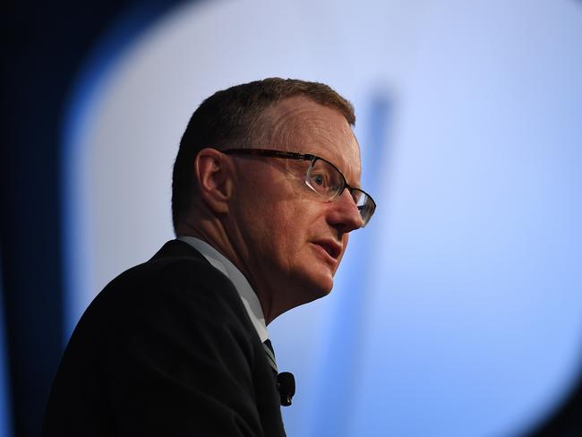 Reserve Bank Governor Philip Lowe addresses an Economic Society of Australia  business lunch in Brisbane. Picture: AAP Image/Dan Peled