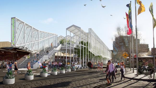 Artist's impression of a new market pavilion for the original Queen Victoria Market renewal project.