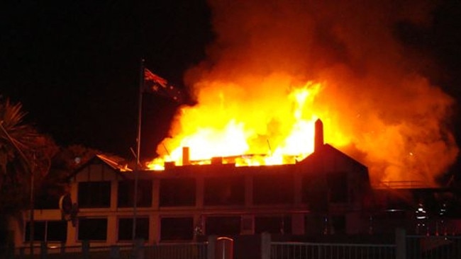 The historic Isle of Wight hotel on Phillip Island went up in flames for a second time in 2010. Since then the site has sat empty. Picture: David Gearing.