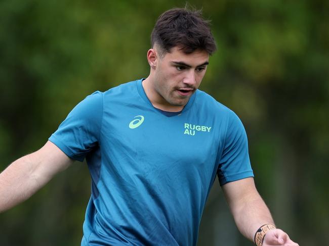 HAMILTON, NEW ZEALAND - OCTOBER 06: Zach Fittler of AustraliaÃ¢â¬Â¨ warms up during the match between Australia U18s and New Zealand Schools at FMG Stadium Waikato on October 06, 2024 in Hamilton, New Zealand. (Photo by Fiona Goodall/Getty Images for Rugby Australia)