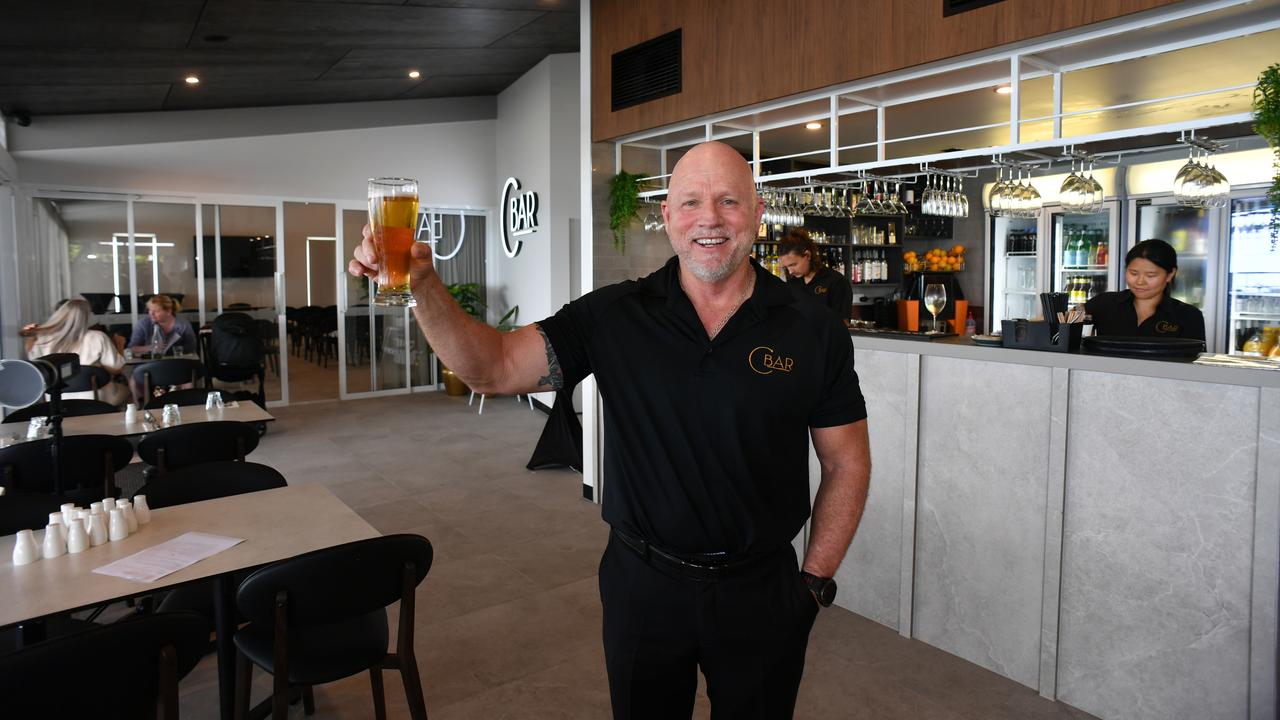 C Bar owner Allan Pike celebrates reopening after renovations. Picture: Evan Morgan