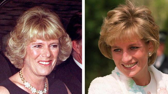 Author Penny Junor claimed the late Diana, Princess of Wales, made alleged death threats to her husband's mistress Camilla Parker Bowles, both seen in undated file photos, during late-night phone calls.