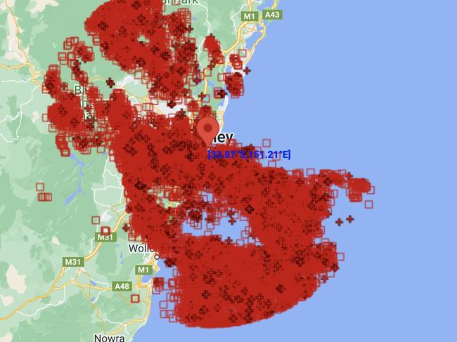 A lightning strike at Bundeena on Wednesday. Picture NSW SES.JPG