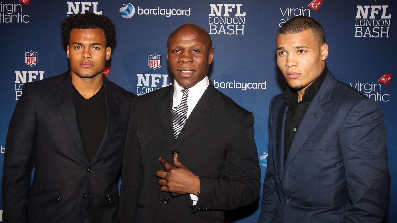 Chris Eubank with two of his sons Sebastian Eubank (left) Chris Eubank Junior (right),