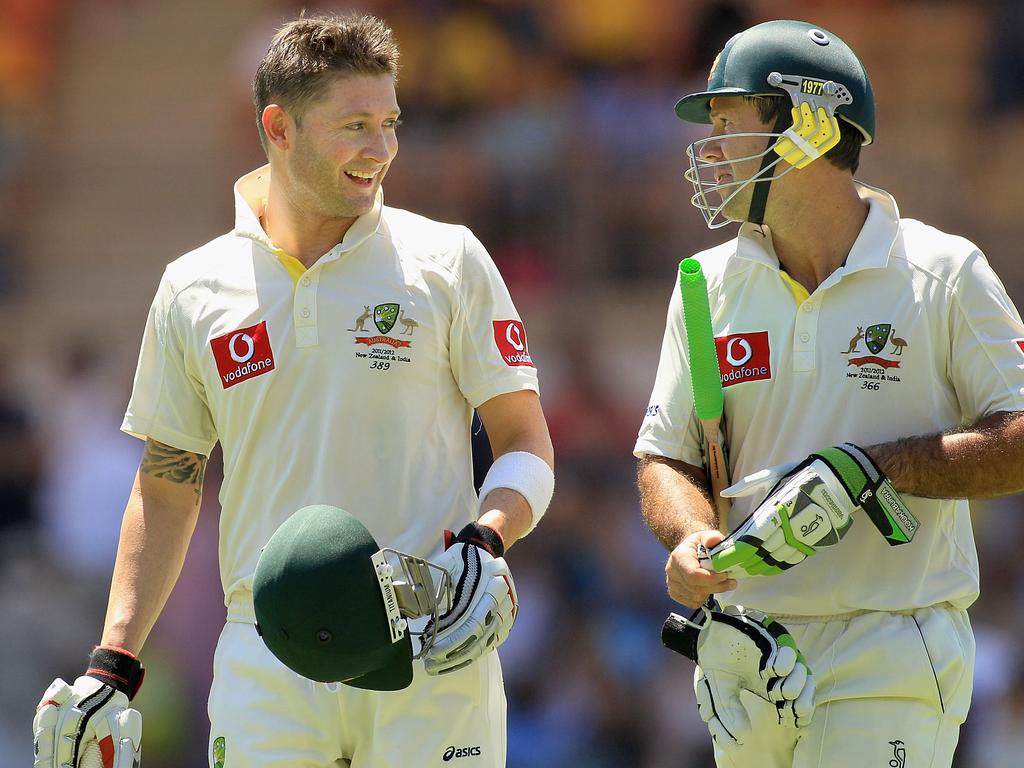 Michael Clarke and Ricky Ponting put India to the sword in Adelaide in 2012. Picture: Hamish Blair/Getty Images)