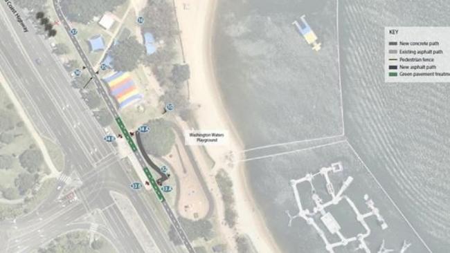 Map of what pathways could be like in the Broadwater Parklands on the Gold Coast, where cyclists have their own laneways.