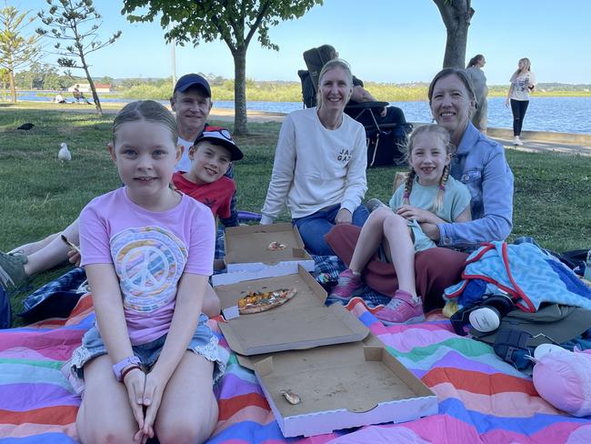 The Oâ&#128;&#153;Brien-White family at Lake Wendouree in Ballarat for the 2024 New Year's Eve fireworks. Picture: Timothy Cox