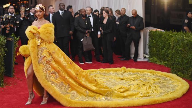 Rihanna attended and performed at the "China: Through The Looking Glass" Costume Institute Benefit Gala at the Metropolitan Museum last year. Picture: Mike Coppola