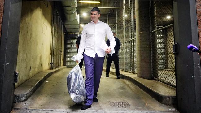 Hersant was released on bail after two hours in custody. Picture: NewsWire / Luis Enrique Ascui