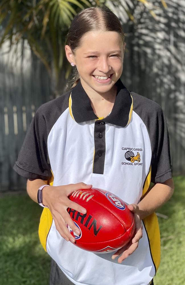 Lani Minster has been selected for Queensland's Under-12s AFL team. Picture: Max O'Driscoll.