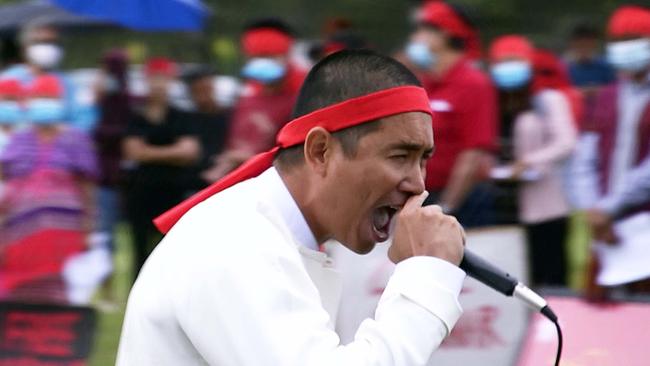 Hundreds gathered in Brelsford Park Coffs Harbour to protest the military coup in Myanmar. Photo: Frank Redward