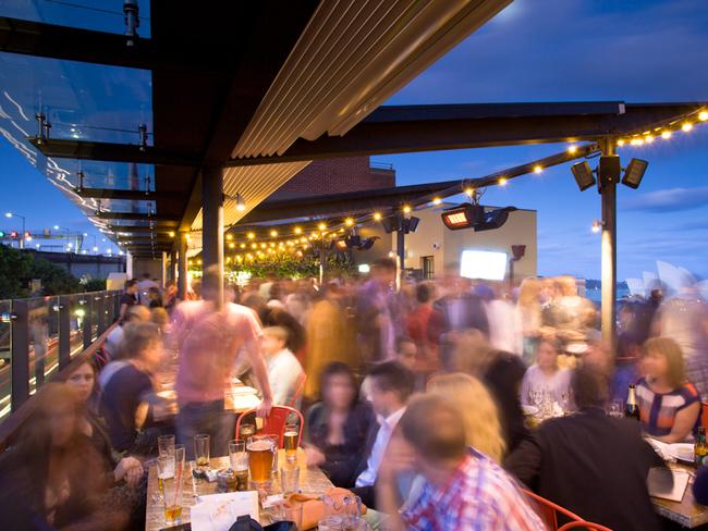 The Glenmore Hotel’s rooftop has 180 degree views of Sydney Harbour and CBD.