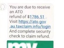 An example of a scam text that claims to be from the ATO or myGov. Source: scamwatch.gov.au