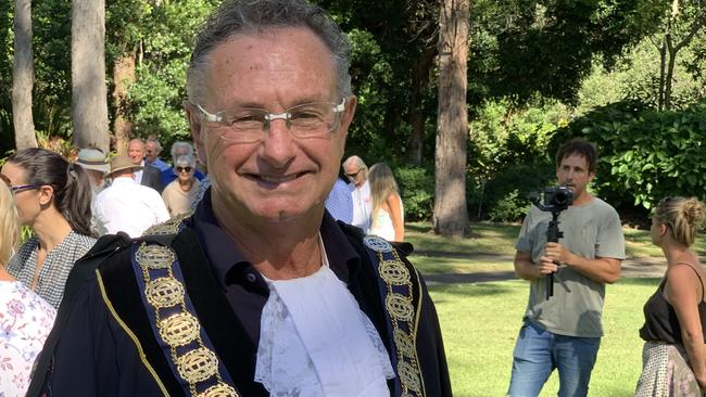 Coffs Harbour mayor Paul Amos at the Botanic Gardens swearing in ceremony prior to the newly elected council’s first meeting on February 10. Picture: Janine Watson