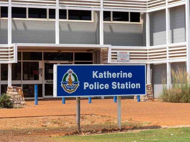 Generic imagery of the Katherine Police Station and Northern Territory Police insignia. picture: Che Chorley