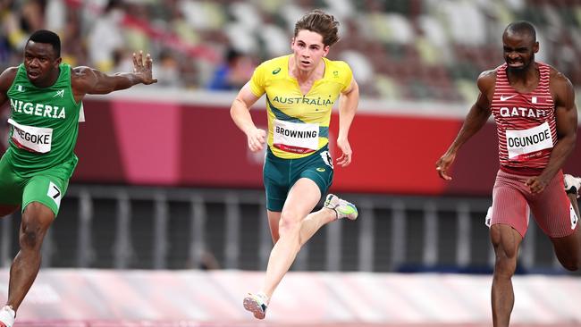 Australia’s Rohan Browning reached the men’s 100m semi-finals. Picture: Getty Images