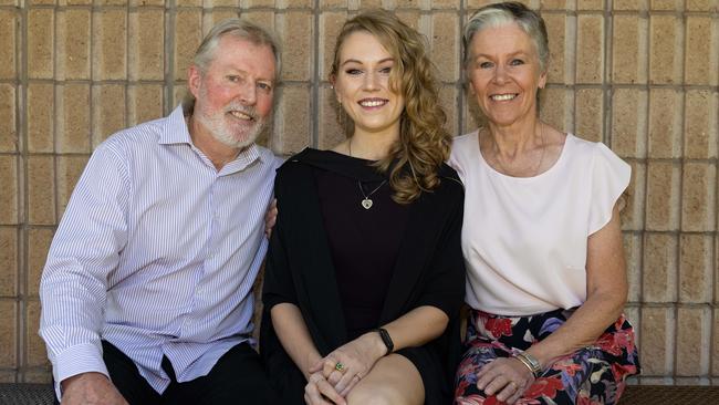 Neil Conaghty, Erin Conaghty and Sonia Conaghty at the 2025 Graduation ceremony held at Charles Darwin University on May 20, 2025. Picture: Pema Tamang Pakhrin