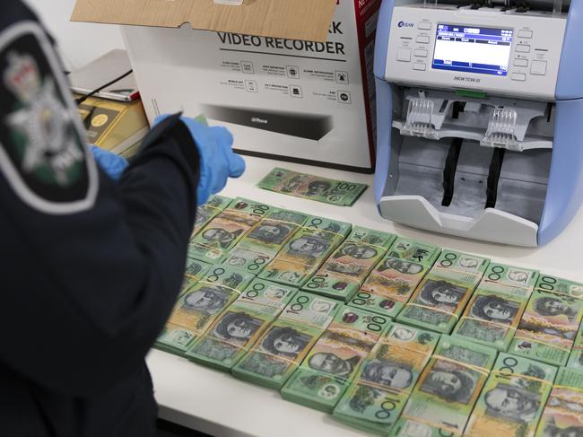 Cash seized in the ACT as part of Operation Vitreus. Picture: Supplied