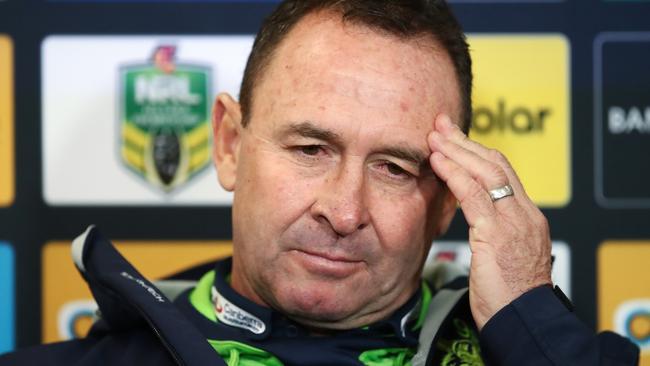 It was one thing after another for Raiders coach Ricky Stuart. Image: AAP Image/Brendon Thorne