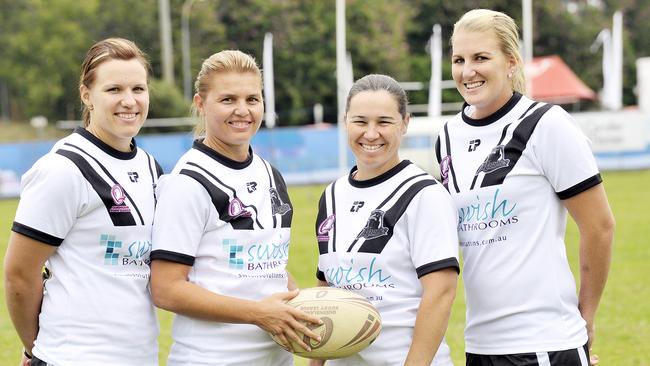 Renae Kunst, Karyn Murphy, Natalie Dwyer and Ali Brigginshaw in 2010 after being selected to play for South East Queensland.