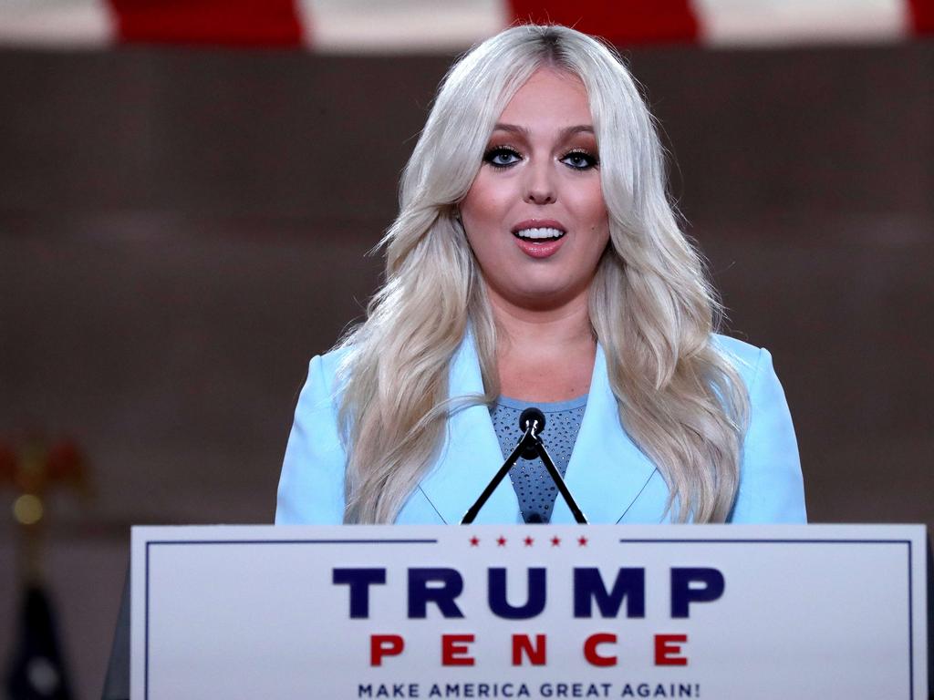 Tiffany Trump spoke to the Republican National Convention inside an empty Mellon Auditorium August 24, 2020 in Washington, DC. Picture: Chip Somodevilla/Getty Images/AFP