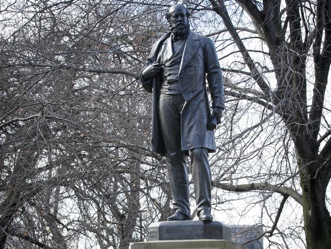 STORY: William Crowther statue at Franklin Square, Hobart. Picture: Chris Kidd