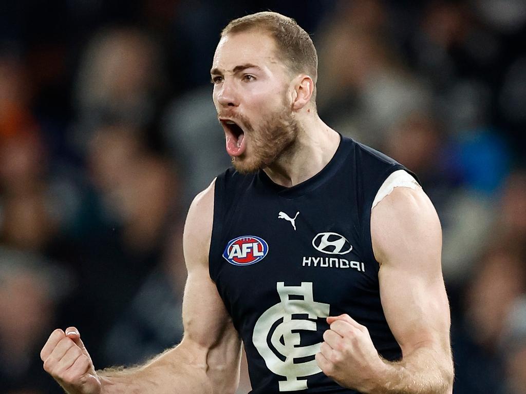 McKay had two goals for the Blues. Photo by Michael Willson/AFL Photos via Getty Images