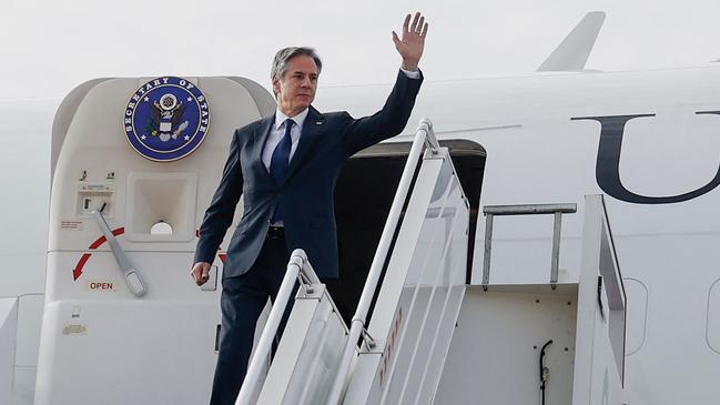 US Secretary of State Antony Blinken arrives in Riyadh for talks on a Gaza ceasefire. Picture: AFP