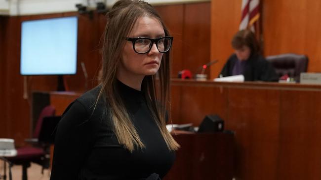 Fake German heiress Anna Sorokin is led away in 2019 after being sentenced in Manhattan Supreme Court following her conviction on multiple counts of grand larceny and theft of services. Picture: Timothy A. Clary/AFP