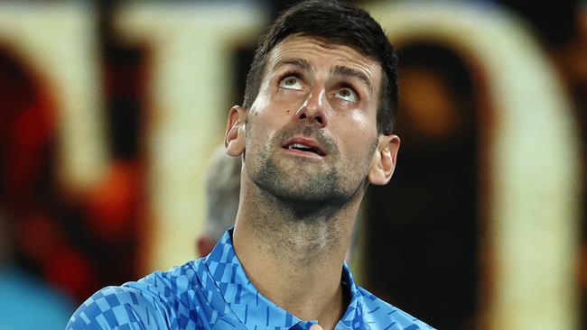 Novak Djokovic is battling a hamstring injury. Picture: Michael Klein