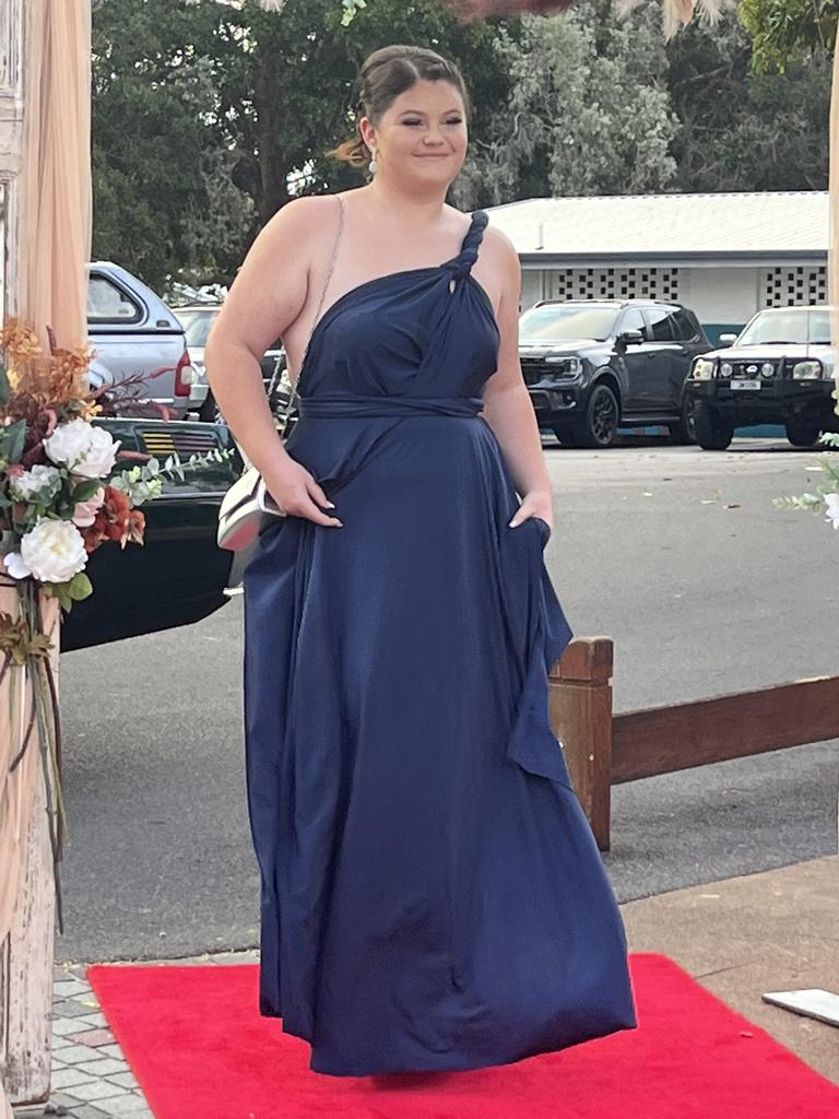 Ella Wilson arrives at the Hervey Bay State High School formal.