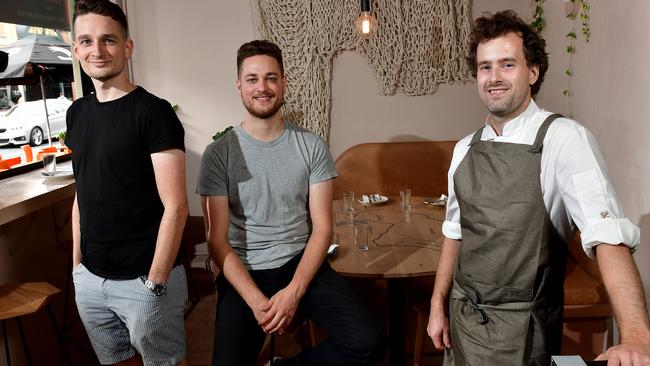 Iberia Restaurant. From left, brothers Tom Roden, James Roden and chef Andrew Douglas. Photo: Keryn Stevens