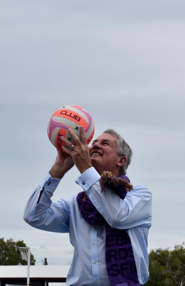 Mackay Mayor Greg Williamson at the announcement of two pre-season Suncorp Super Netball matches between Queensland Firebirds and Collingwood Magpies, January 25, 2022. Picture: Matthew Forrest