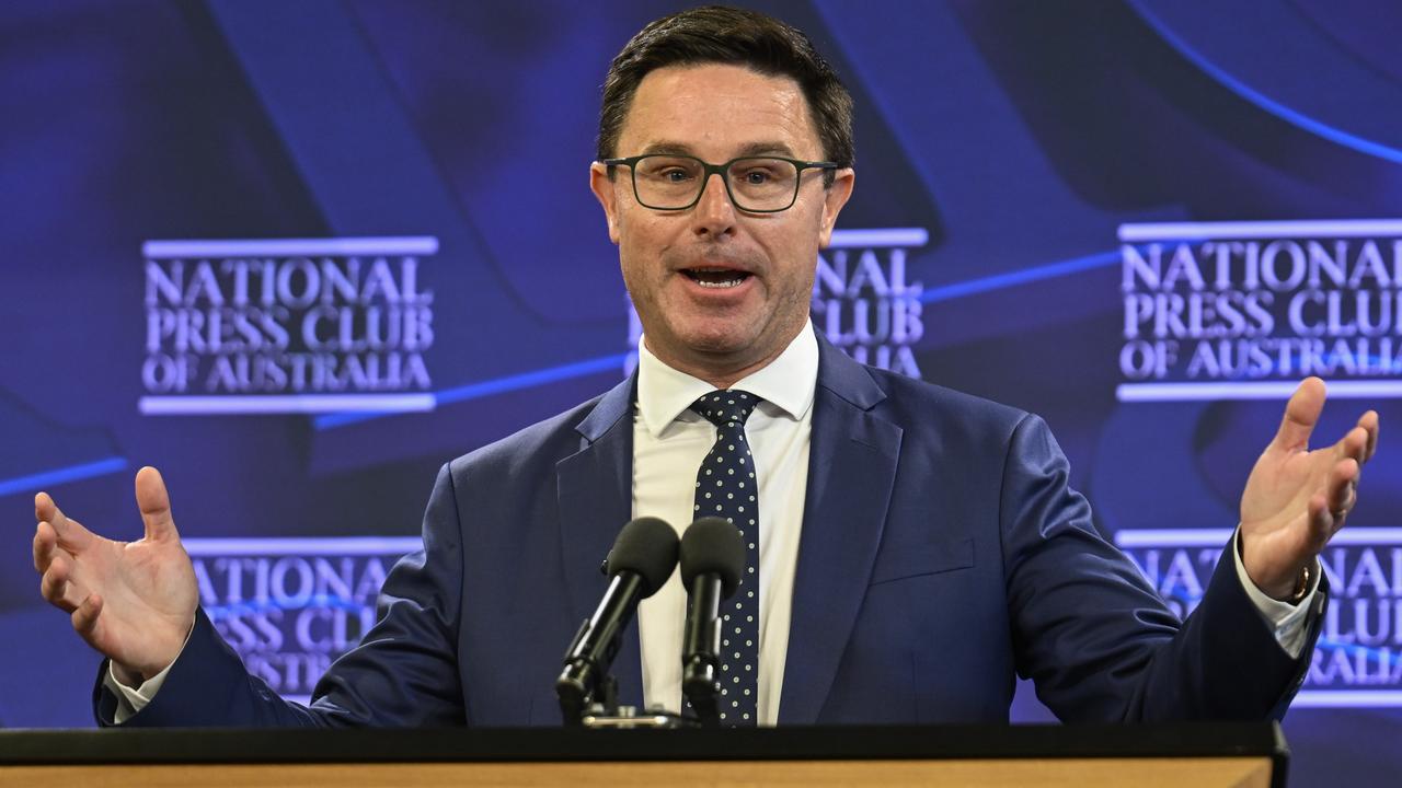David Littleproud spoke at the National Press Club on Thursday. Picture: NewsWire / Martin Ollman
