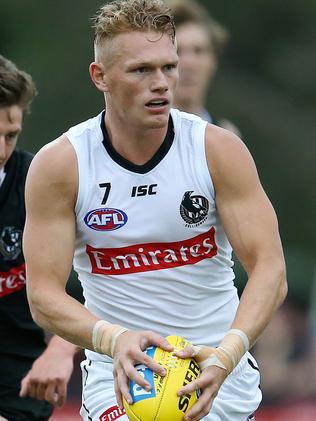 Adam Treloar wants Jordan De Goey back and playing AFL footy. Pic: Michael Klein