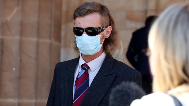 Aidhan Kenneth Cooling charged leaves the Adelaide Magistrate Court on Tuesday. Picture: NCA NewsWire / Kelly Barnes