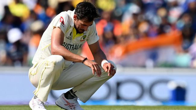 Mitchell Starc was relegated to first change in the second innings. Picture: AFP Images