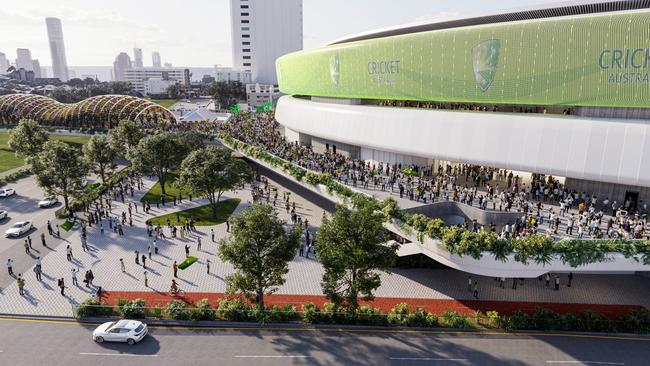 An artist’s impression of the new Gabba, which will host the Brisbane 2032 Olympics and provide an update experience for cricket and AFL fans. Picture: File