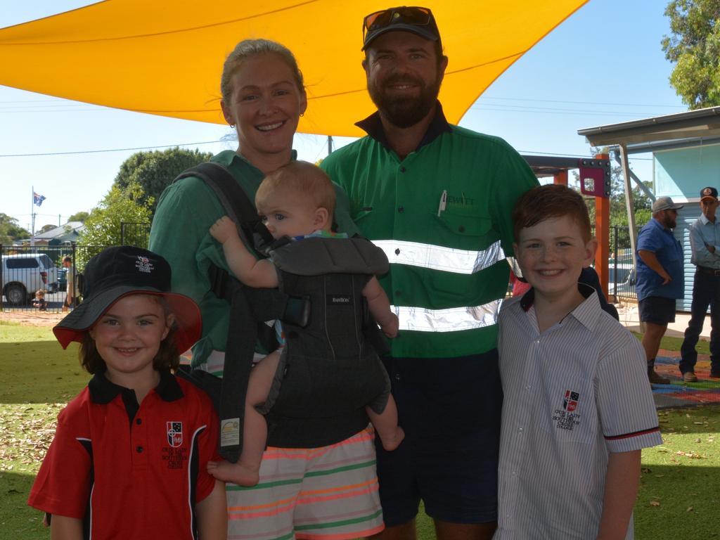 Zoe, Julianne and Hamish on the first day of school at Our Lady of Southern Cross College