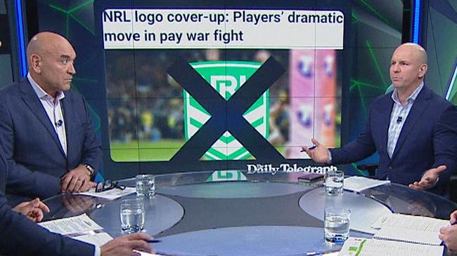 The RLPA has told players to cover up the NRL logo.