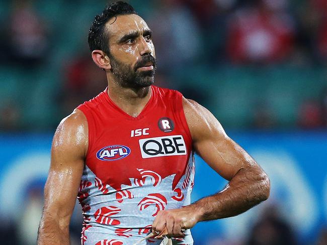 Adam Goodes was dragged into one of Eddie’s controversies.