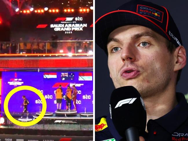 Max Verstappen walked off the podium. Photo: Fox Sports.