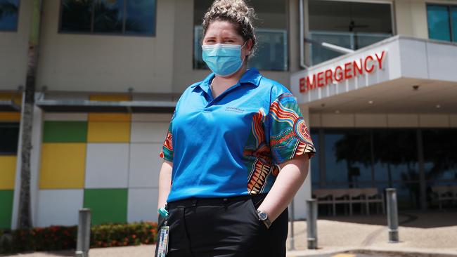 Acting Nurse Unit Manager of the Cairns Hospital emergency department Renee Murtagh says nurses are encouraged by high Covid vaccination rates across the region. Picture: Brendan Radke