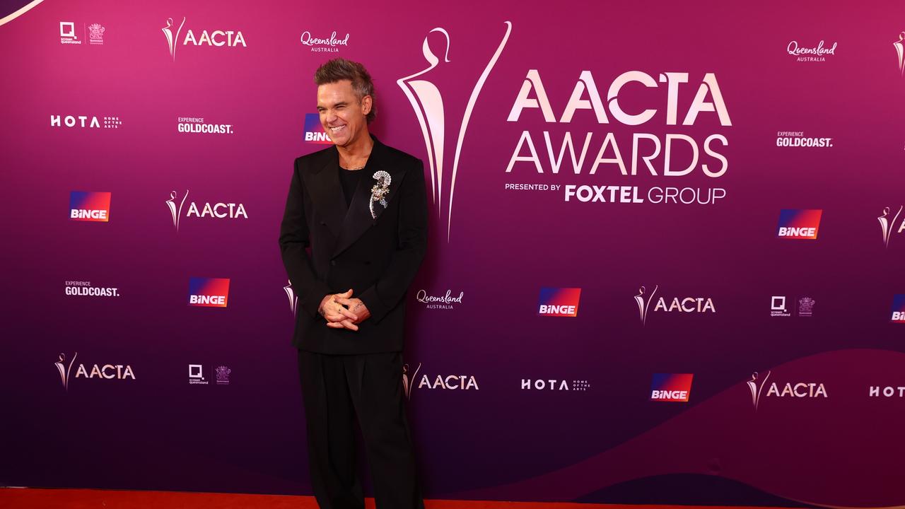 Robbie Williams poses during the 2025 AACTA Awards Presented By Foxtel Group. Picture: Getty.