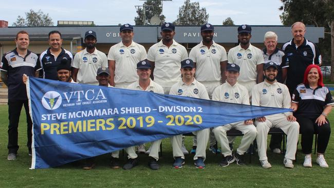 Sunshine celebrates its 2019-20 VTCA Division 2 premiership. Picture: Facebook