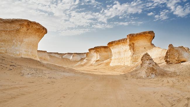 The sculptural desert landscape of the Zekreet Peninsula.